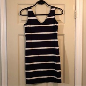 Dynamite Navy and White Striped Tank Dress